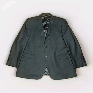 Mens‎ Brooks Brothers 346 Black Wool Blend 2 Button Suit Jacket Size 46R Stretch